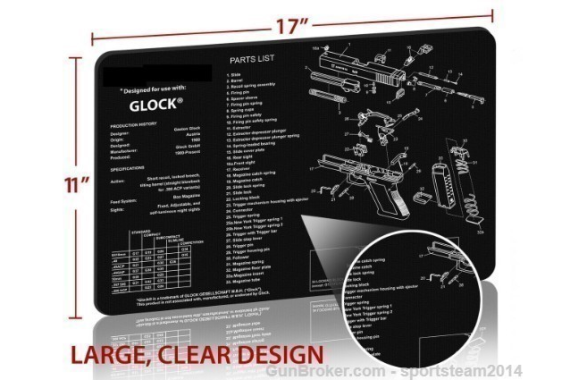 Glock Armorer Bench Clean Gunsmith Mat 17 19 20 21 22 23 24