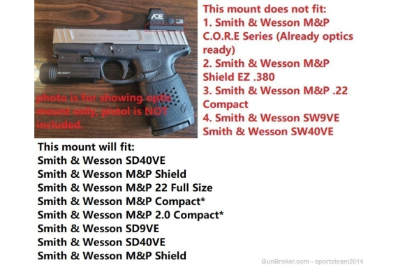 Micro Red Dot Sight for SW MP Smith Wesson S&W M&P