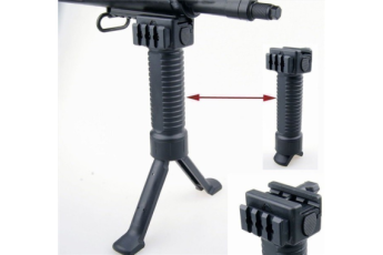 AR15 MilSpec ForeGrip Grip+SteelLeg Bipod+SideRail