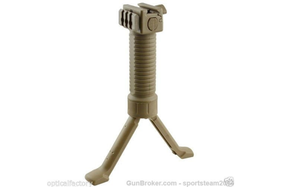 FDE /AN AR15 MilSpec ForeGrip Grip+SteelLeg Bipod+SideRail