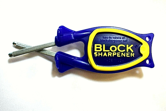 Block knife sharpener, Limited edition Purple with Yellow non-slip grip