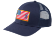 Bg Cap Glory Mesh Snapback - American Flag Patch Nblue Osfm