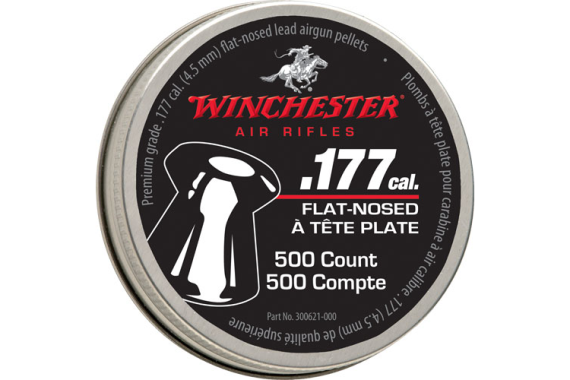 Winchester .177 Flat Pellets - 500 Count Tin 6 Pack Case