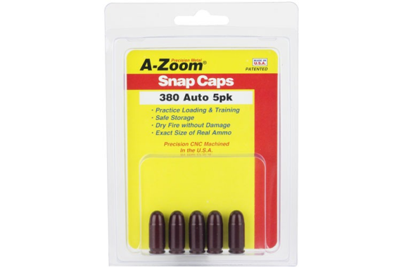A-zoom Metal Snap Cap  .380acp - 5-pack