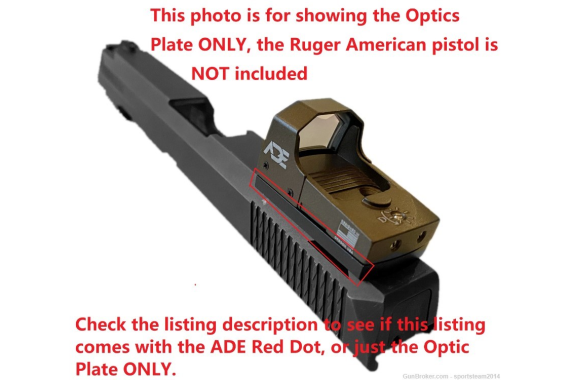 ADE RD3-012 Red Dot Sight + Optic Mount Plate for Ruger American Pistol