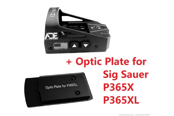 ADE RD3-012 Red Dot Sight + Optic Mounting Plate for Sig Sauer P365XL/P365X
