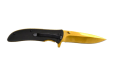 Guard Dog Knife Blk G10 Handle - Gold Blade Folder 3.5