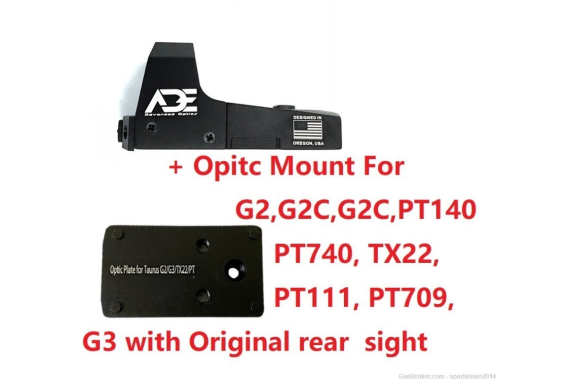ADE RD3-006B GREEN Dot + Optic Mount Plate For Taurus PT111 G2,G2C,G3,TX22