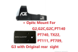 ADE RD3-009 Red Dot+Optic Mount Plate For PT709,PT740,G3 w/ Steel Sight