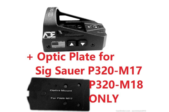ADE RD3-012 Red Dot+Optic Mount Plate For Sig Sauer P320-M17,M18,X5 Legion