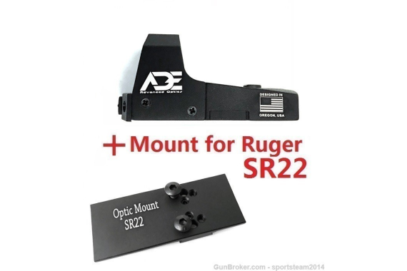 ADE RD3-006B GREEN Dot Sight + Ruger SR22 Pistol mount