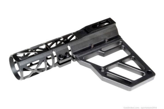 AR15/308 Skeletonized Pistol Brace Stabilizer, Black Anodized Aluminum