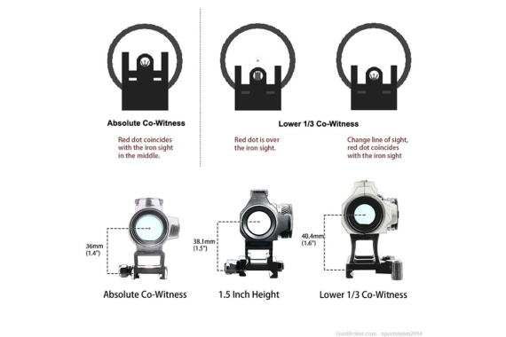 Absolute Co-witness Riser Mount 4 Leupold Delta Point Pro,ADE NUWA Red Dot