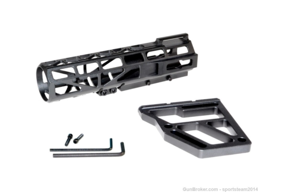 Black Aluminum Skeletonized Pistol Brace Stabilizer+Pistol Buffer Tube Kit
