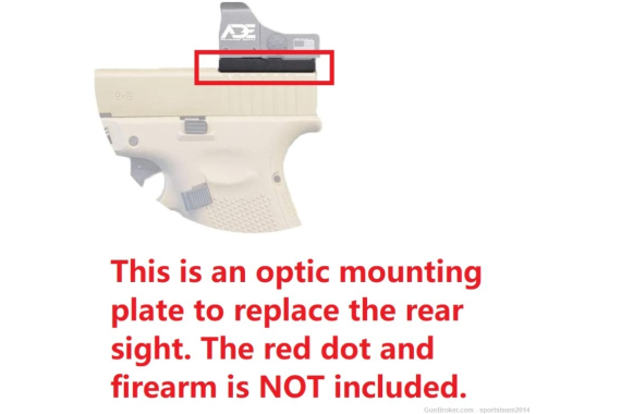 Optic Mount Plate for Glock 17,19,20,22,43,43X,48,Taurus G3C/G3 To fit ADE