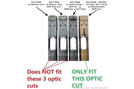 Sig Sauer P320-M17,M18,X-5 Legion Mount Plate for Vortex Venom/Razor/Viper