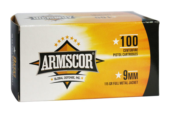 Armscor 9mm Luger 115gr Fmj - 100rd 12bx-cs