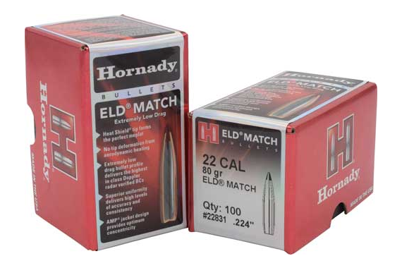 Hornady Bullets 22cal .224 - 80gr. Eld-m Match 100ct