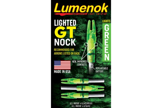 Lumenok Lighted Nock - Gt-series Green 3pk