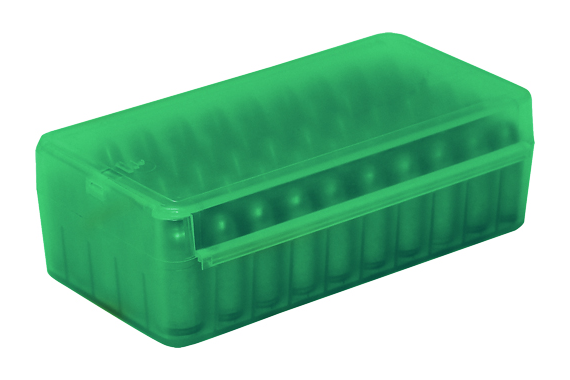 Mtm Ammo Box 9mm Luger-.380acp - 50-rounds Side Slide Cl Green