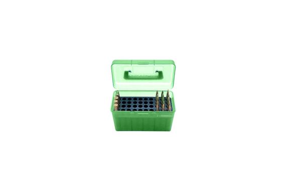 Mtm Deluxe Ammo Box 50-rounds - Lg Rifle .220swift-30-06 Green