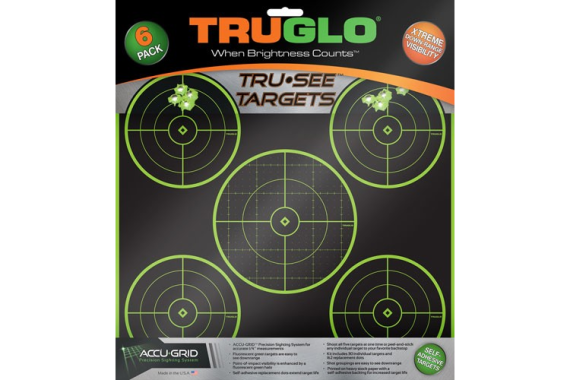 Truglo Tru-see Reactive Target - 5 Bull 6-pack