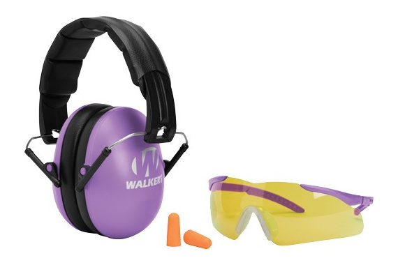 Walkers Muff Shooting Passive - Youth Glasses-plugs 27db Purp