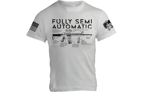 Full Semi Automatic AR-15 Diagram Funny Logo Mens 2nd Amendment T-Shirt