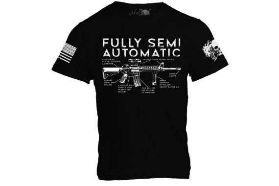 Full Semi Automatic AR-15 Diagram Funny Logo Mens 2nd Amendment T-Shirt