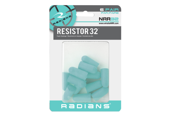 Radians Resistor32 Foam Earplugs Aqua 6 Pr.