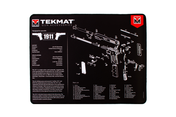Tekmat Ultra 20 Pistol Cleaning Mat Black 1911 Gun