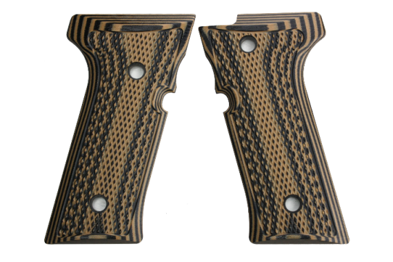Stoner CNC Beretta Vertec & M9A3 Grips Full Checker G10 Fits Vertec Series Brown Black Color