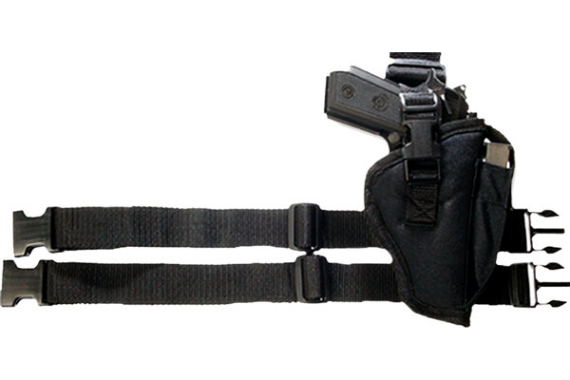 Bulldog Tactical Leg Holstr Rh - Black W-mag Pouch Large Autos