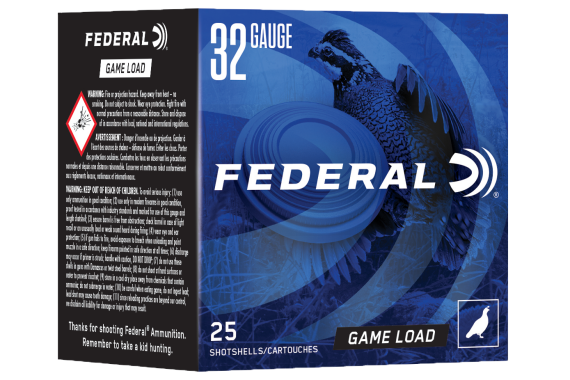 Federal Game Load, Fed N1328     Gmshk Fld  32ga 2.5  1/2oz     25/10