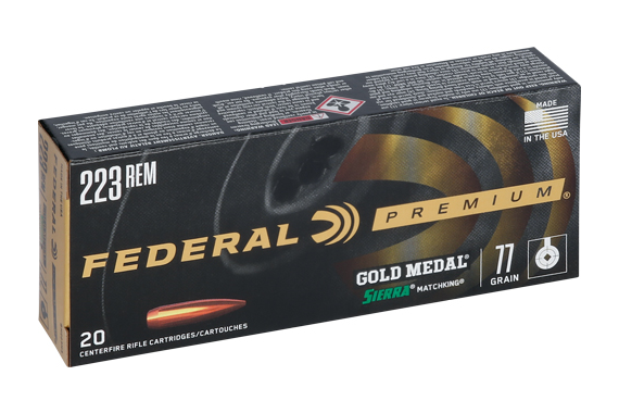 Federal Gold Medal 223 Rem 77g - 20rd 10bx-cs Sierra Matchking