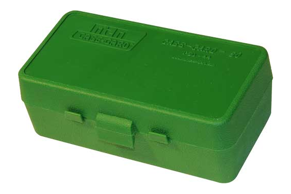 Mtm Ammo Box .44rm-.41rm-.45lc - 50-rounds Flip Top Style Green