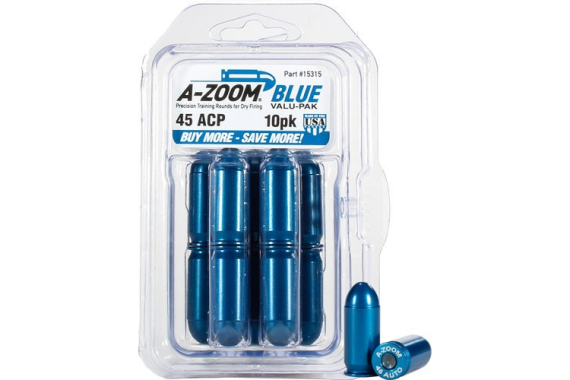 A-zoom Metal Snap Cap Blue - .45acp 10-pack