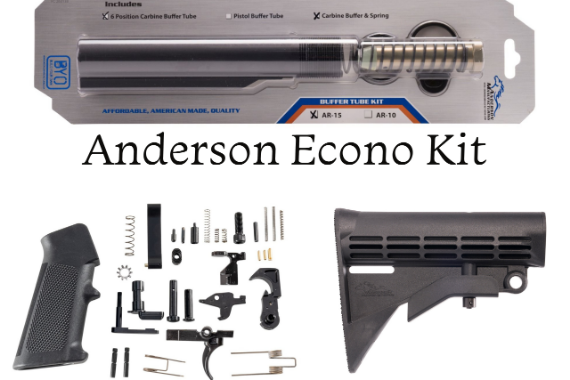 Anderson Mil-Spec Ar15 Lower Build Kit, LPK - Buffer Kit - Stock