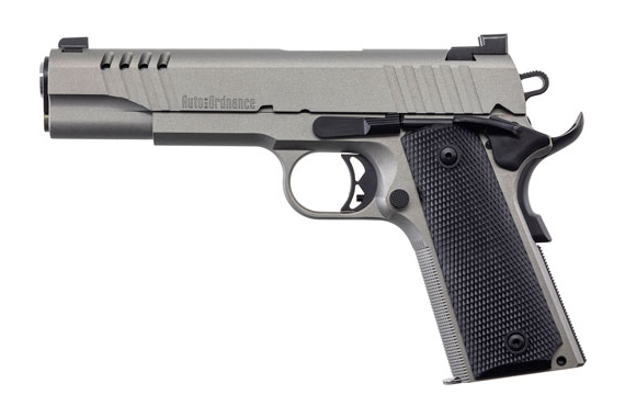 Auto-ordnance 1911a1 .45acp - Stainless Ngt Sgt Rubber Grips