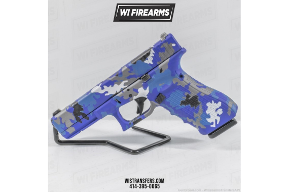 Used Glock G22 Gen 4 Custom Cerakote Blue Camo Pattern