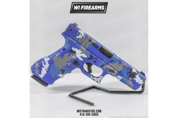 Used Glock G22 Gen 4 Custom Cerakote Blue Camo Pattern