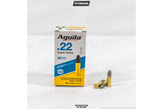 Aguila Standard Velocity Solid Point .22 LR Ammo, 40Gr, 50 Rounds