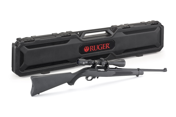 RUGER 10-22 CARBINE 22LR BLACK SYNTHETIC - VIRIDIAN EON 3-9X40 SCOPE AND CASE