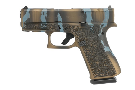 Glock G43X 9mm 10+1 Semi-Auto Pistol | Bronze-Blue Urban Tiger Stripe