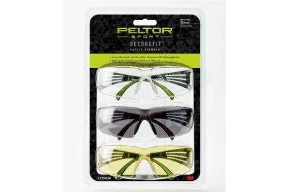 3M Peltor Sport SecureFit 400 Shooting Glasses Multiple Colors 3/ct