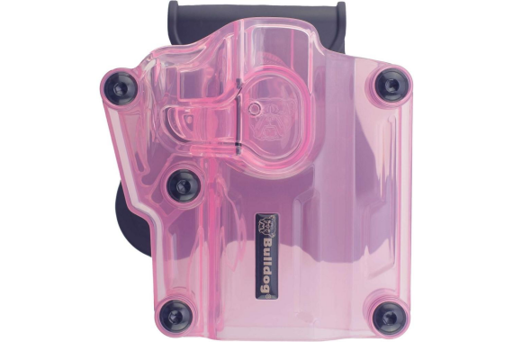 Bulldog Max Multi-Fit Polymer Holster w/ Paddle-Transparent Pink RH