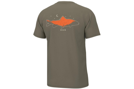 Huk Moon Trout Short Sleeve Shirt Overland Trek M