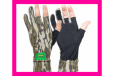 Primos Stretch Fingerless Gloves - Mossy Oak Bottomland Camo OSFM