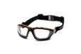 Pyramex Carhartt Carthage Shooting Glasses Black and Tan with Clear Anti-F