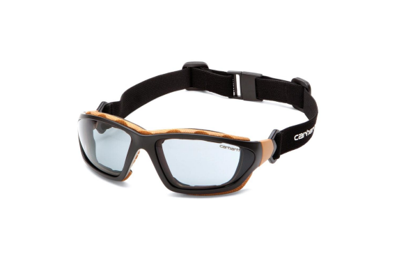 Pyramex Carhartt Carthage Shooting Glasses Black and Tan with Grey Anti-Fo